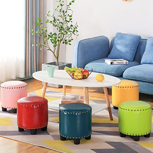 Gray Round Rivet Footrest Pu Ottoman Q9916