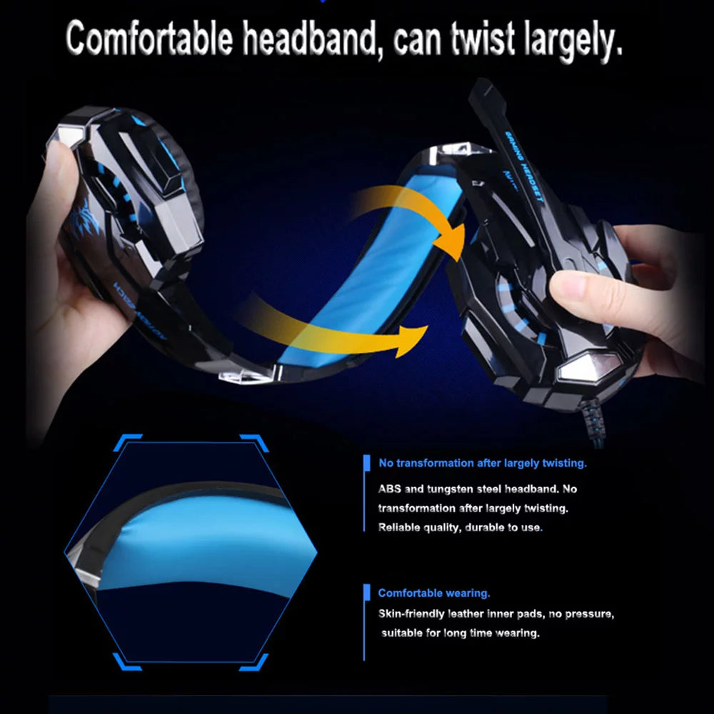 3.5mm Gaming Headphone Over Ear Headset with Mic D202