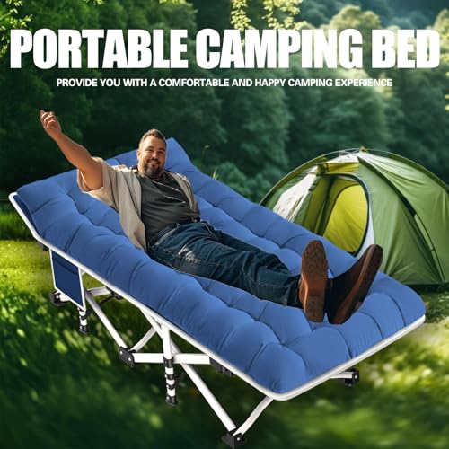 Folding Cot with Thick Pad Heavy Duty Oxford with Carry Bag I4210