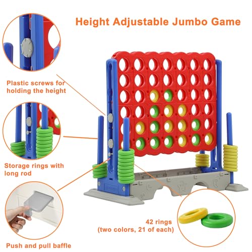 33 inch Giant 4 in a Row Outdoor Game, Blue/White I492