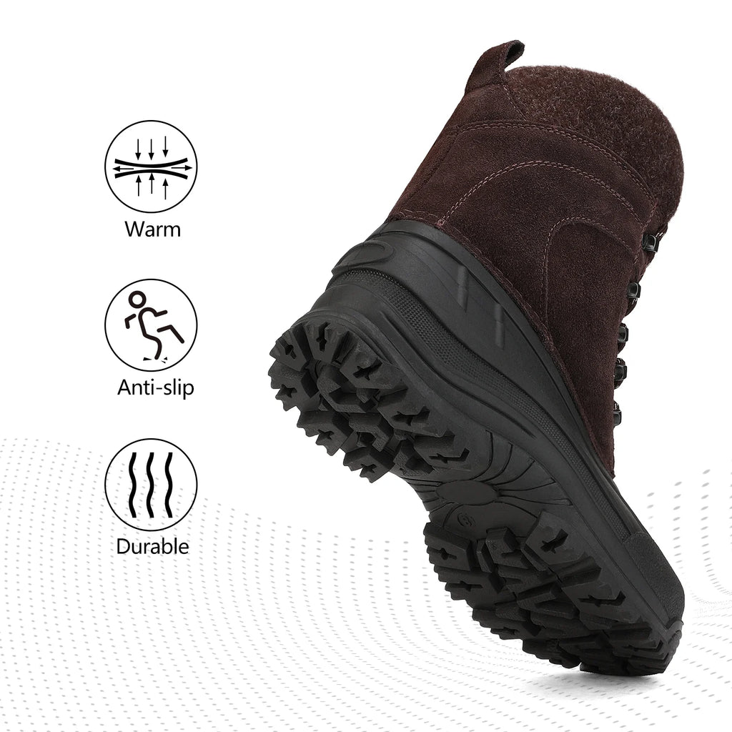 Brown Insulated Waterproof Snow Boots Work Boots X54578