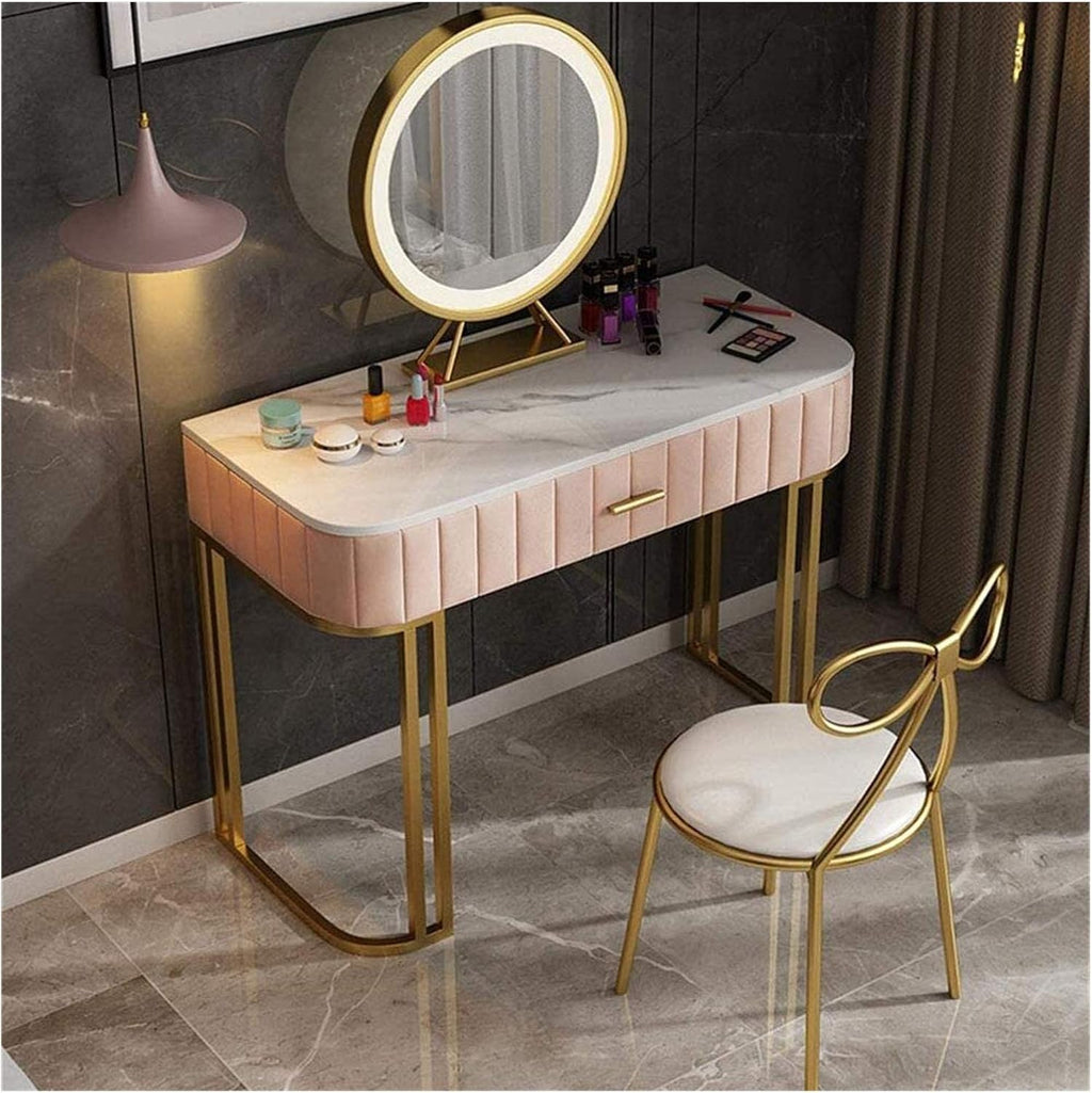 Blue Retro Desk with LED Stool Drawer U145