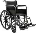 Silver Lightweight Foldable Wheelchair with Fixed Full Arms, 300 Pounds Weight Capacity Z50670