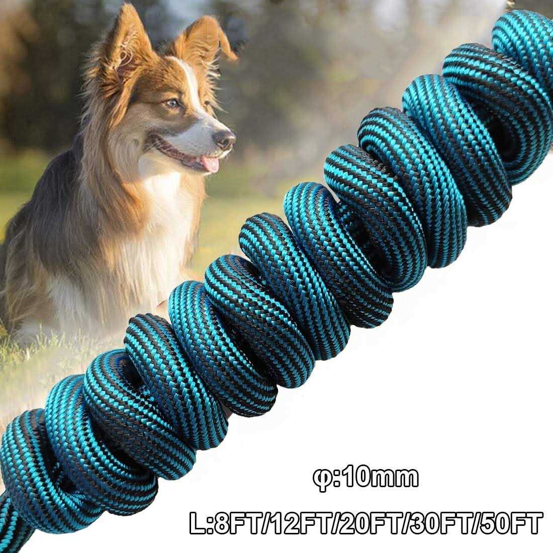 8ft/12ft/20ft/30ft/50ft Dog Tie-Out Long Rope Leash A874886