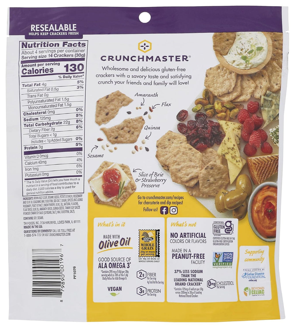 Multi Seed Rosemary Olive Oil Gluten Free Crackers, 4 Ounce X903