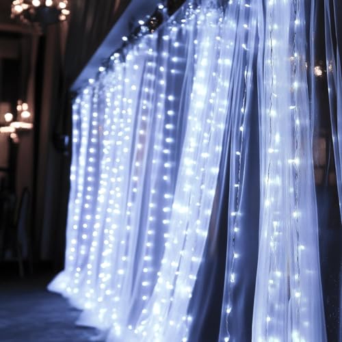 300 LED Warm White Curtain Lights I250626