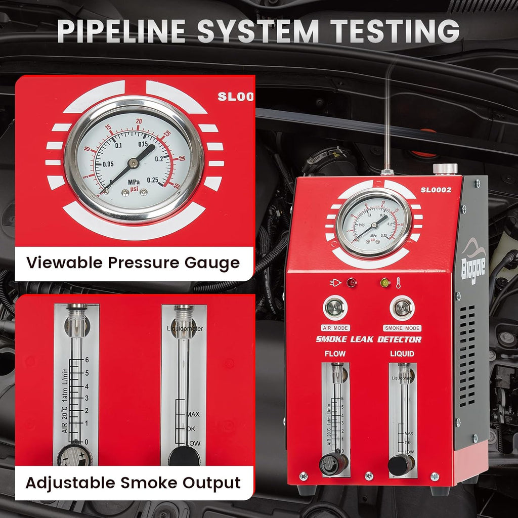 Dual Mode 12V EVAP Smoke Machine Leak Detector Tester with Adjustable Flowmeter C58966