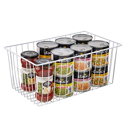 White Wire Freezer Organizer Baskets, Set of 6 H6834