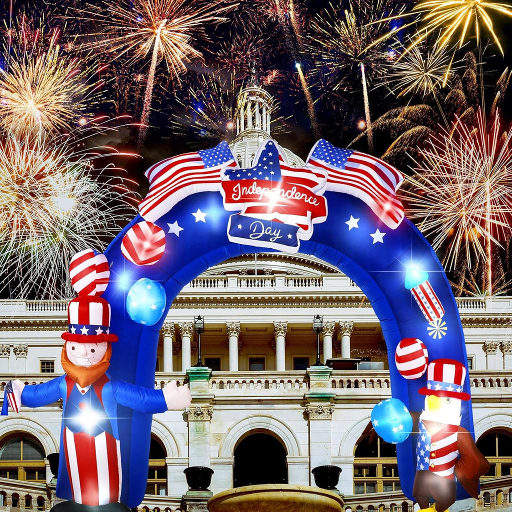 8Ft Inflatable Arch American Flag Patriotic Outdoor Decor C391669