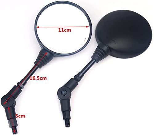 10mm Motorcycle Folding Round Rearview Mirrors P182737