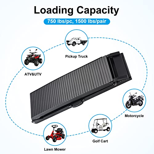 10ft 1500LBS Capacity Black Motorcycle Ramp I33151