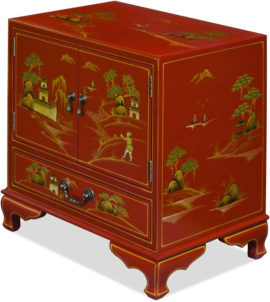 Red Lacquer Wooden Chinese Cabinet O815
