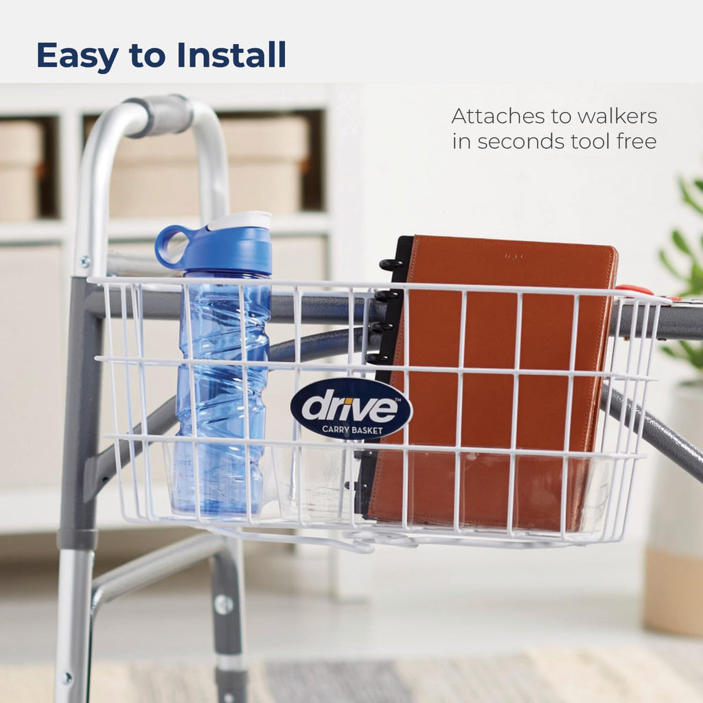 White Walker Basket with Plastic Cup Holder M4662