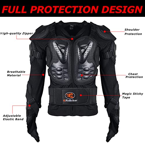Motorcycle Jacket with Full Body Armor Chest Protection T71210