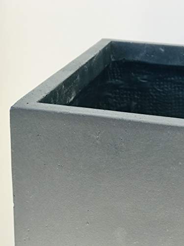 10 Inch Square Concrete Planter with Drainage Hole J55425
