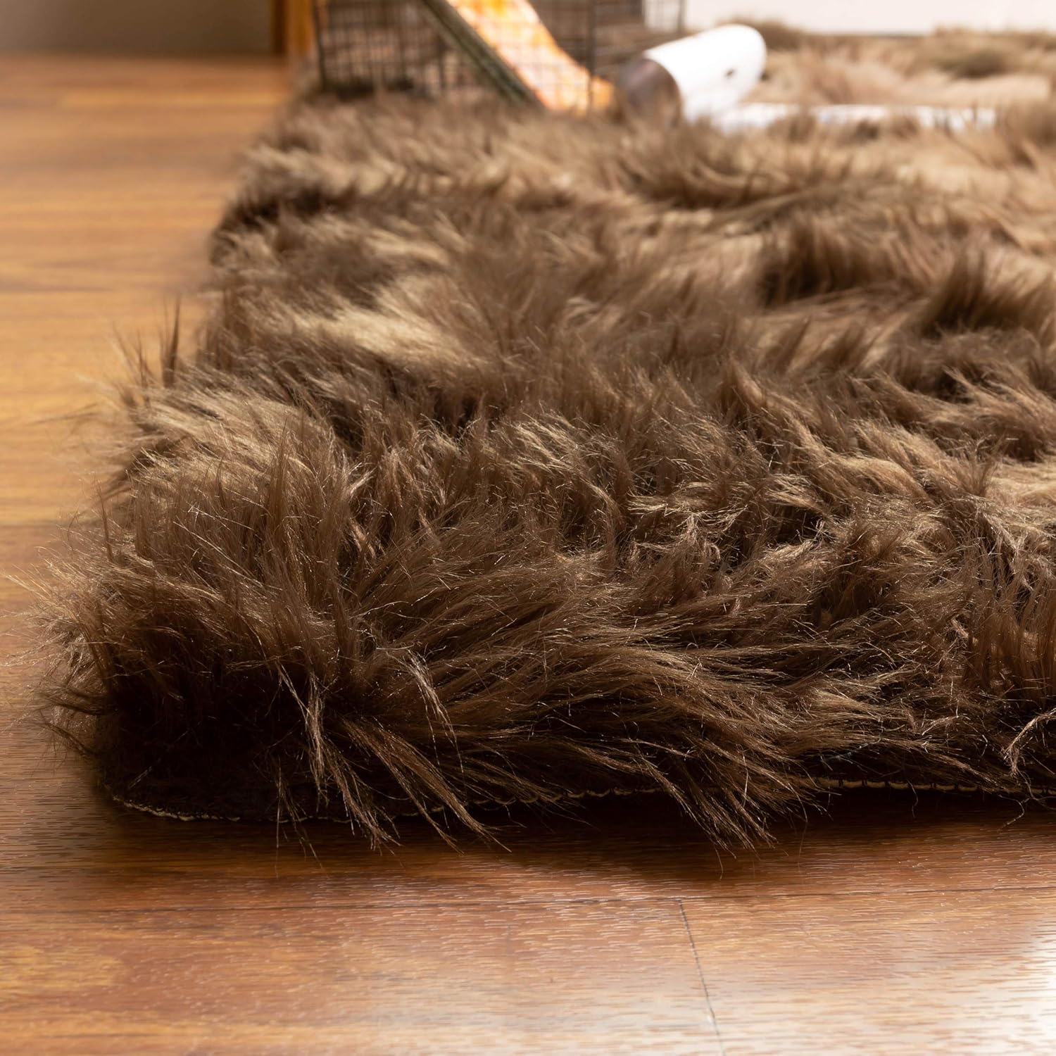 Dark Brown 5 x 7 Feet Faux Sheepskin Rug H6184