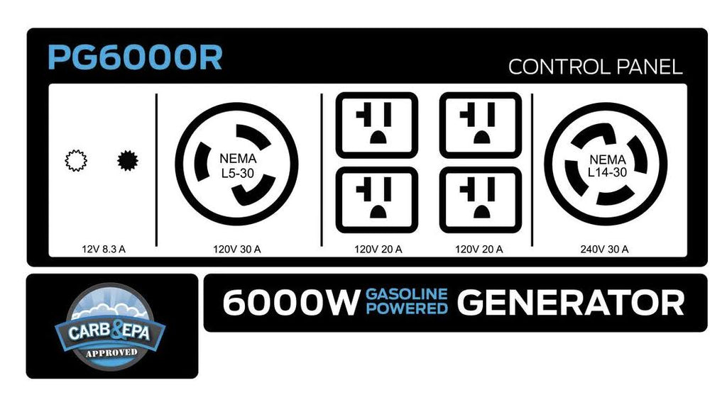 6,000 Peak Watt Gas-Powered Portable Generator G46441