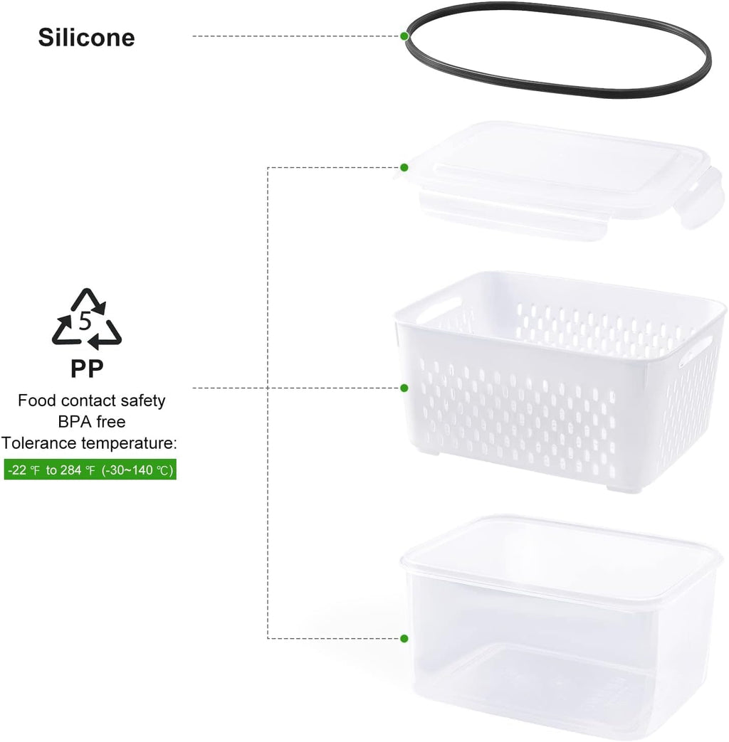 6 PCS Large Leakproof Food Storage Containers with Removable Colander M879228