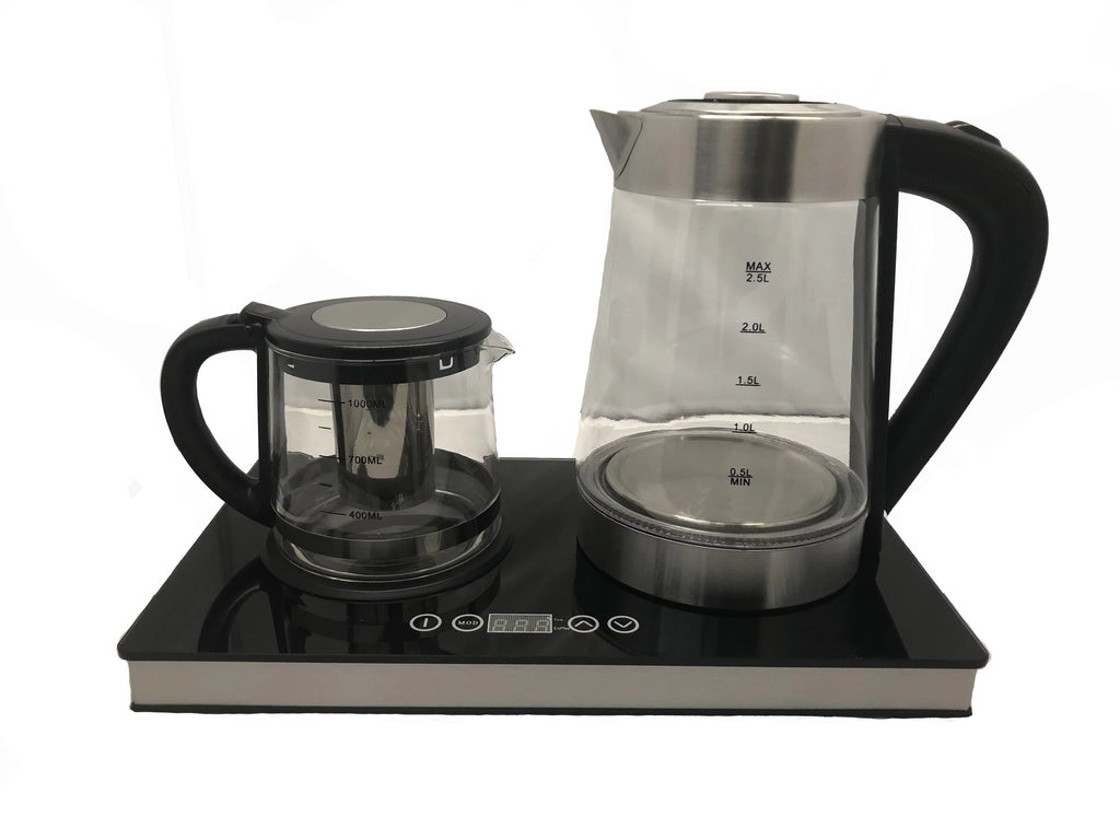 Double Glass Digital Electric Kettle Tea Maker 2.5L and Tea Pot 1.0L N695619