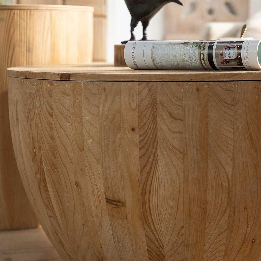 Round Wood Coffee Table Set of 2 with Storage W339089