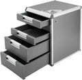 Grey 5 Layers Desktop Drawer Organizer with Lock Y281