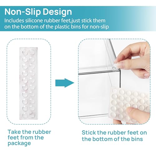 4 Pack Clear Stackable Plastic Storage Drawers C2418