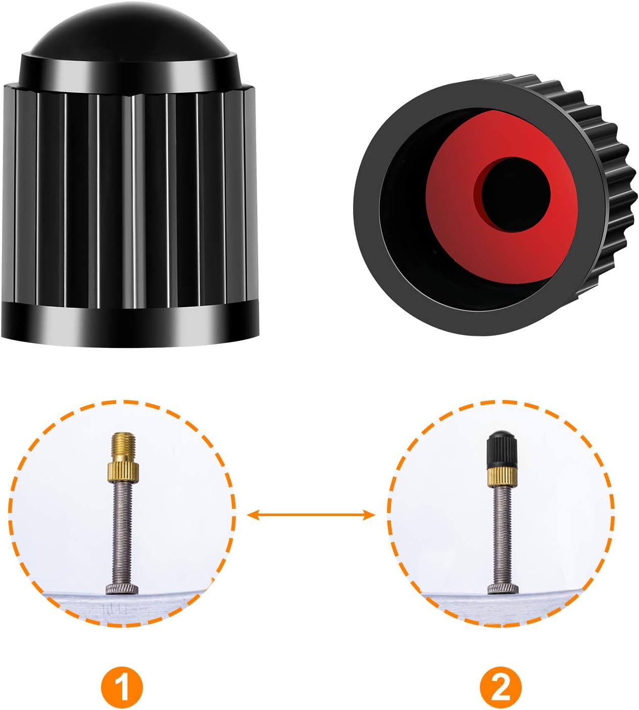 Presta Valve Adapter, Convert Presta to Schrader Adaptor for Bike, Tire Valve Caps(2PCS) L273929
