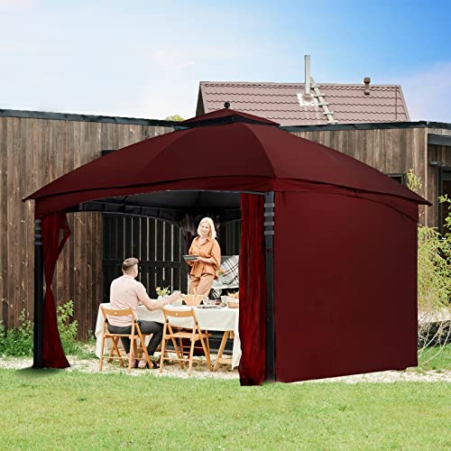 Beige 10x12 Polyester Gazebo Replacement Canopy A3869