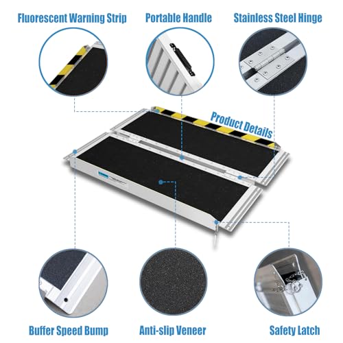 Non-Slip Folding Aluminum Wheelchair Ramp 3FT G14023