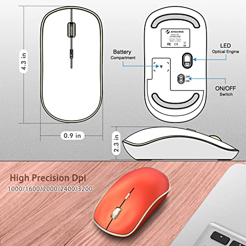 Purple Wireless Ergonomic Mouse with 5 Adjustable DPI Levels K15893