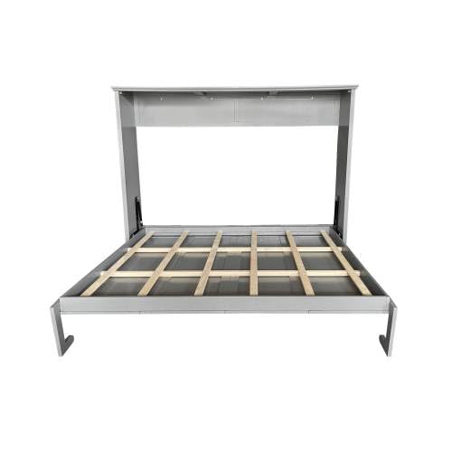Gray Queen Size Murphy Bed Wall Bed Frame O938622