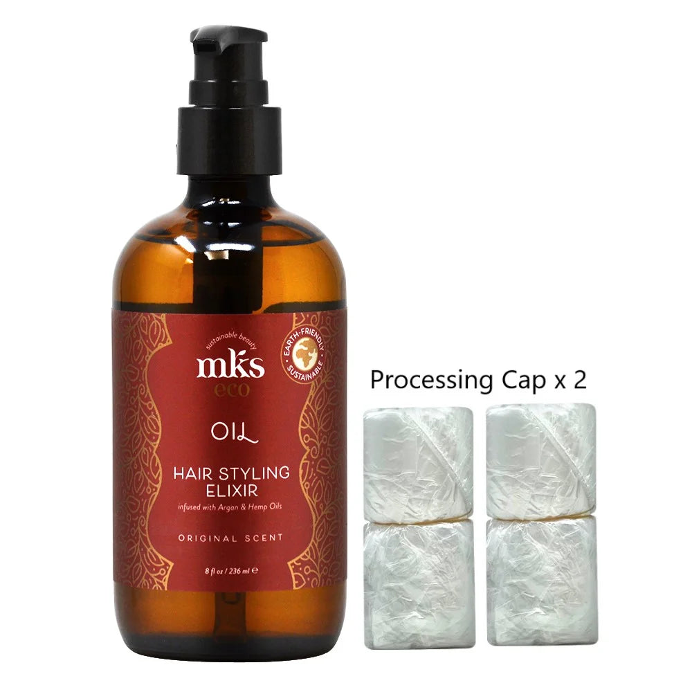 Original Oil Hair Styling Elixir 8oz with Processing Cap 2 Packs N366863