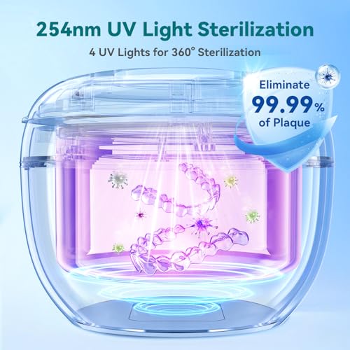 45kHz UV Ultrasonic Retainer Cleaner with Digital Timer & 4 Modes, Black L174636