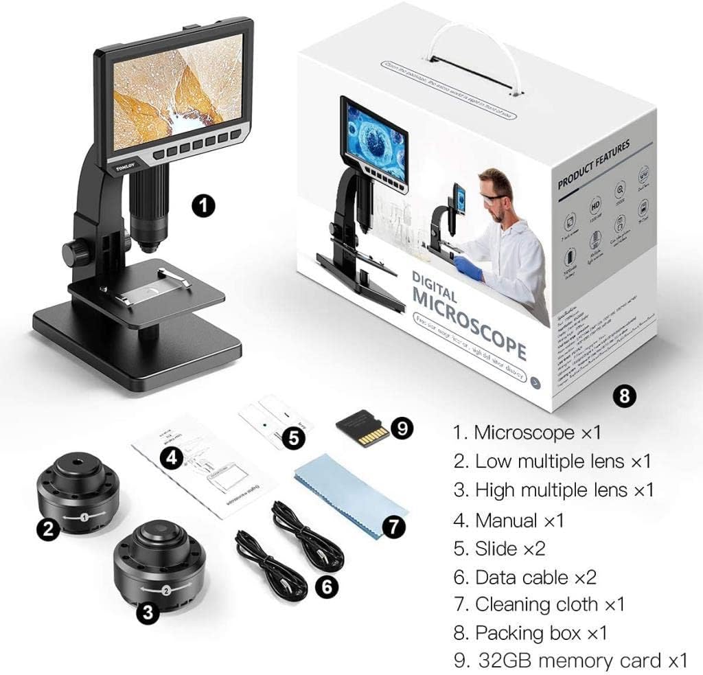 7'' IPS Display 2000X Digital Microscope with Dual Lens H24861