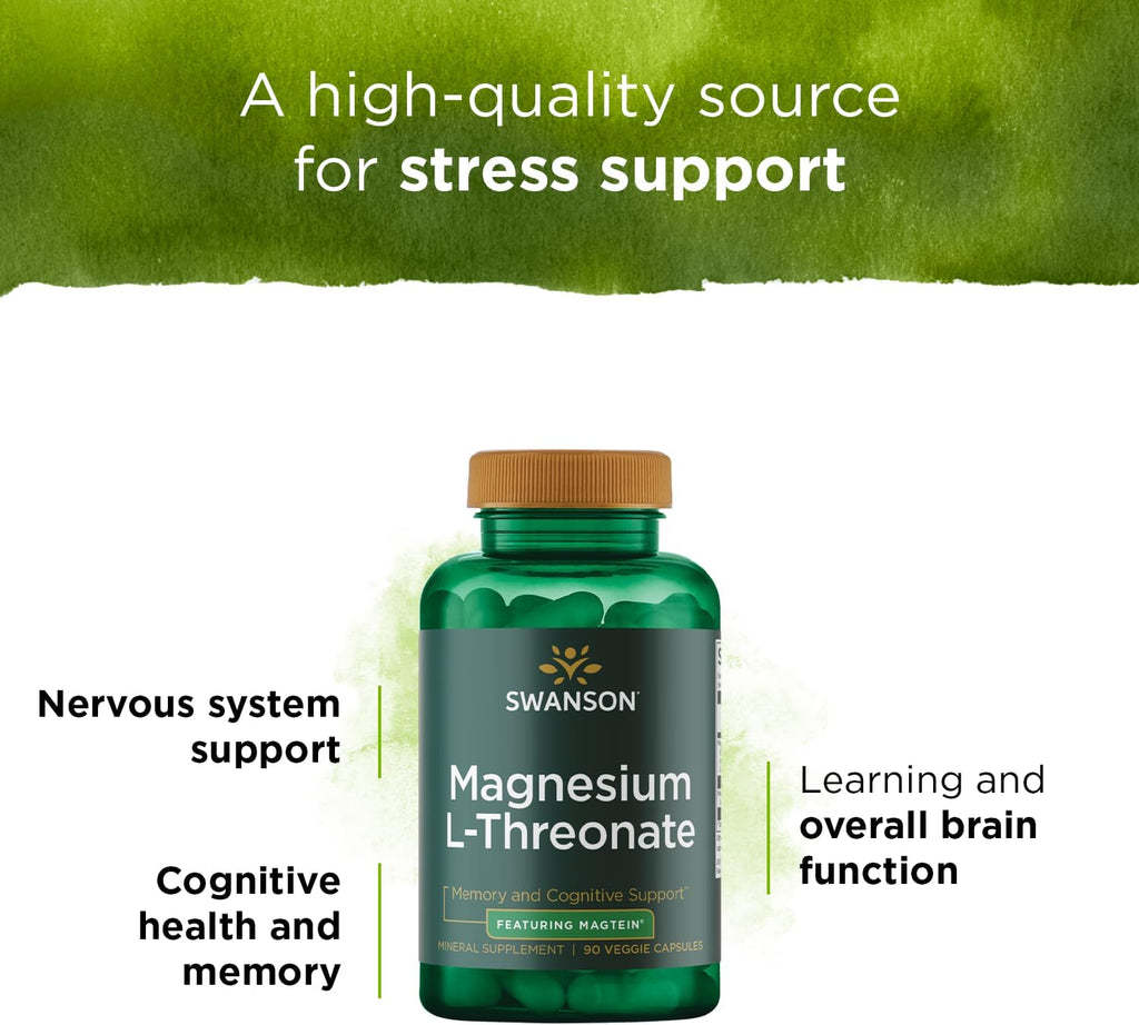 Magnesium L-Threonate Mineral Supplement 90 Veggie Capsules Z89241