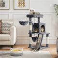 Dark Gray Cat Tree Tower with Condo Perch Platform Basket L291244