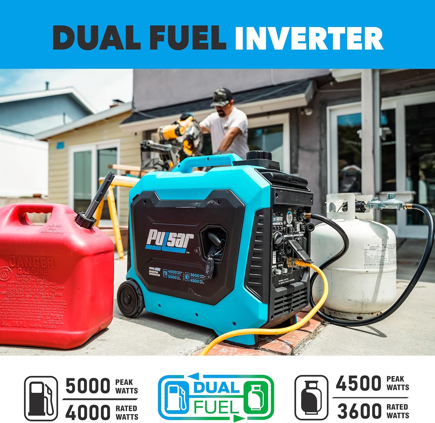 Dual Fuel Portable Inverter Generator with Remote Start M246290