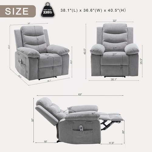 Fabric Velvet Single Sofa Chair with Footrest Dark Gray A1896