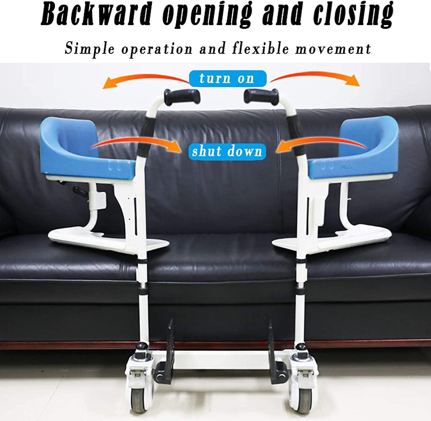 Brown Patient Moving Chair with Removable Cushion and Commode G59743