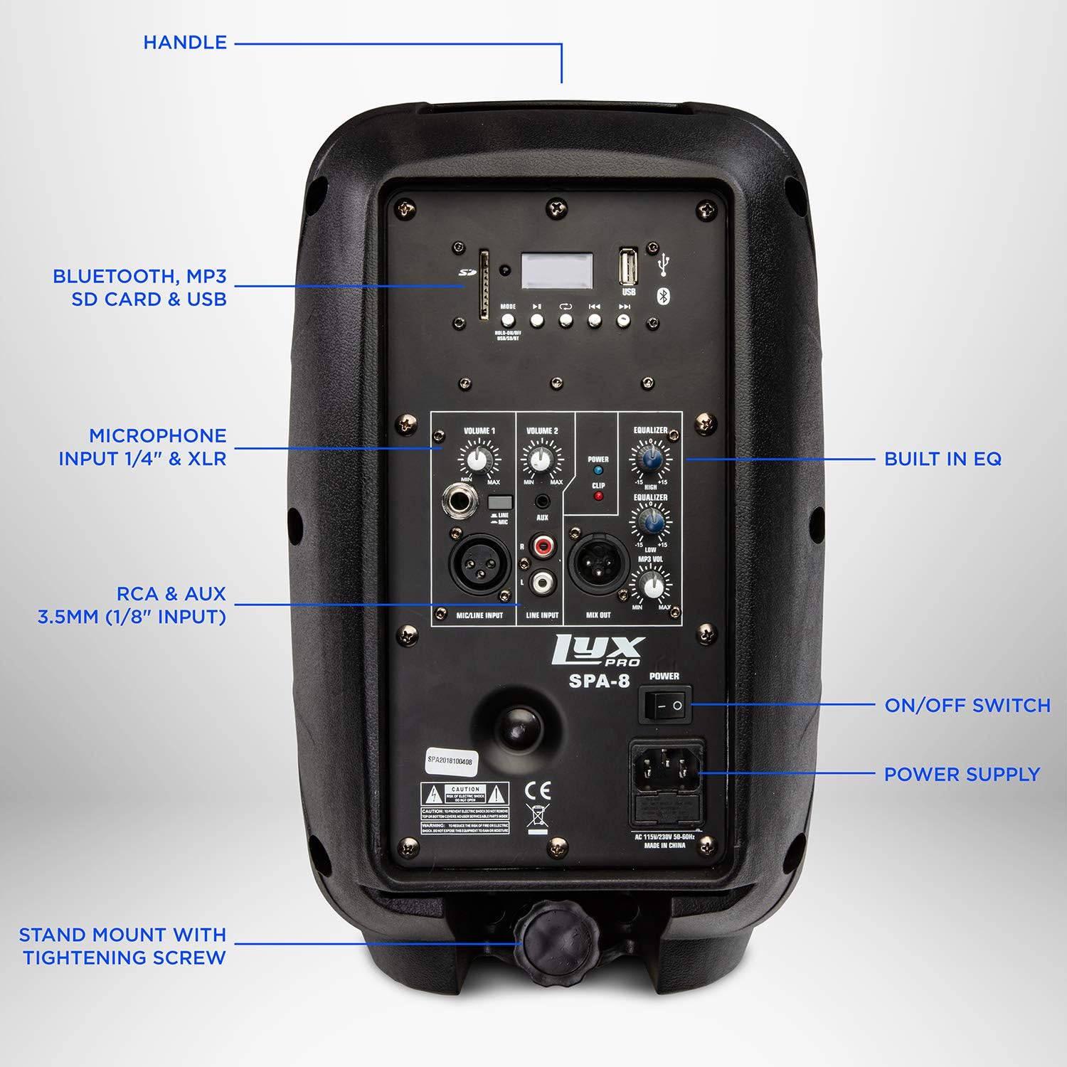 15 Portable PA Speaker System with Tripod Stand A4270