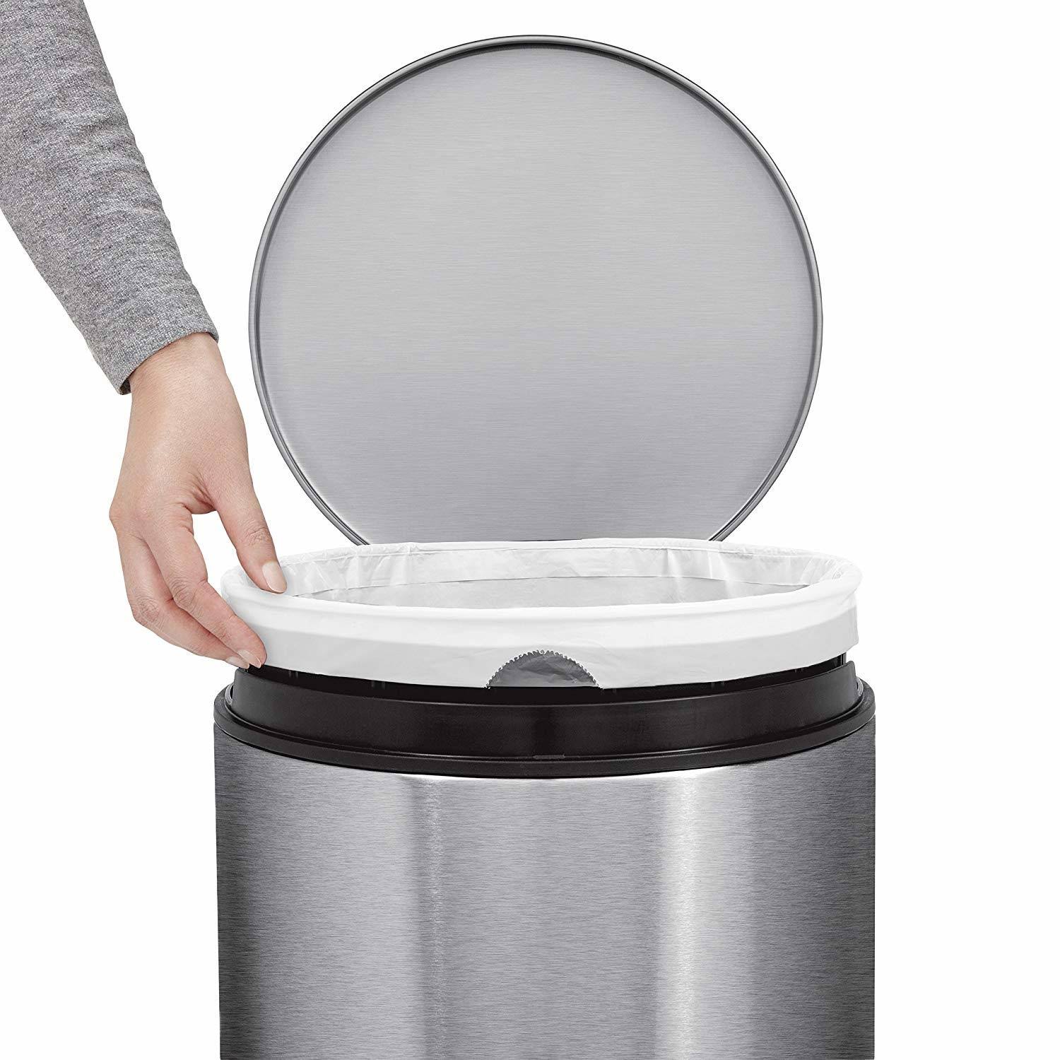 30L Brushed Stainless Steel Step Trash Can O6948