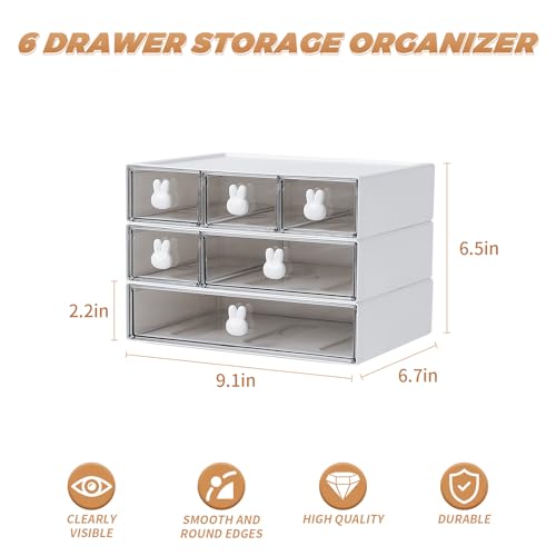 3 Tier 6 Drawer Plastic Desk Organizer O476