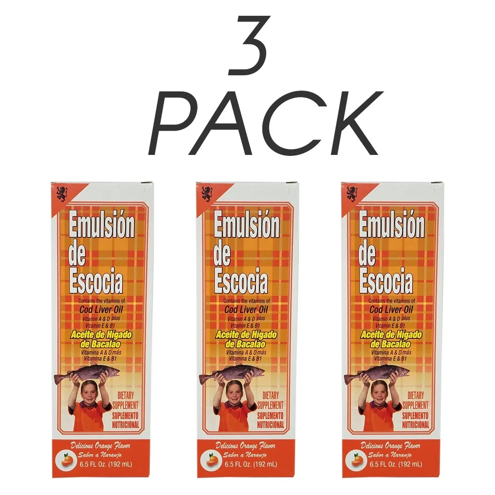 Orange Flavored Cod Liver Oil Dietary Supplement, Pack of 3 N60977