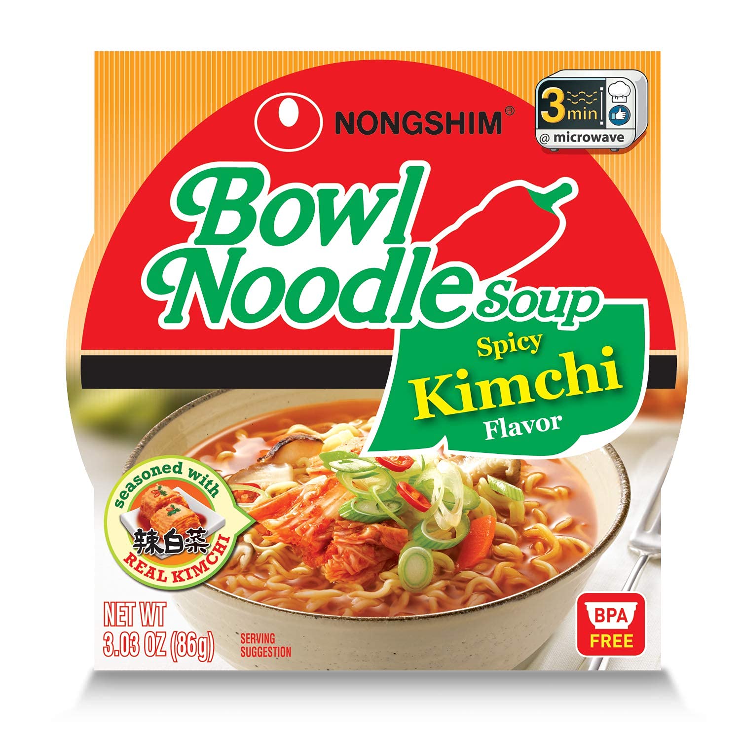 3 Pack Spicy Kimchi Bowl Instant Noodle Soup P41819