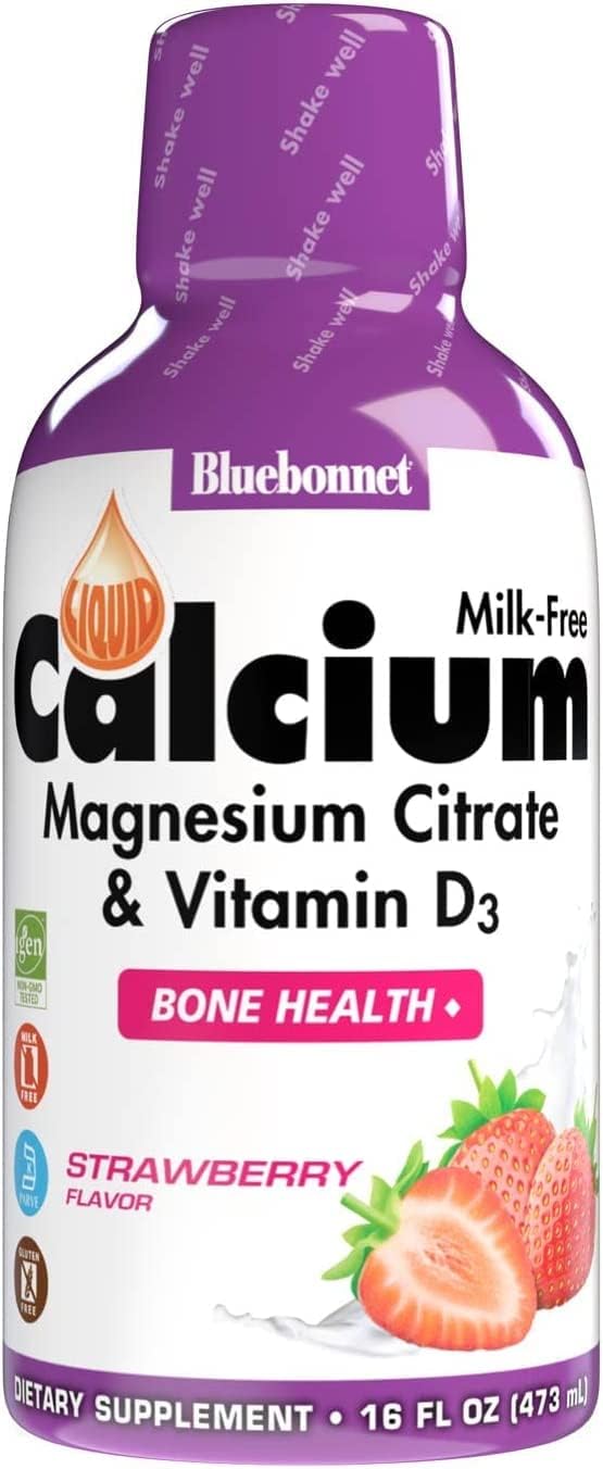Liquid Calcium Citrate, Magnesium Citrate, Vitamin D3, 32 Servings, Strawberry Flavor, 16 Fl Oz (Pack of 2) J877