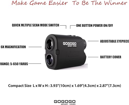 Laser Golf Rangefinder with 6X Magnification W690306