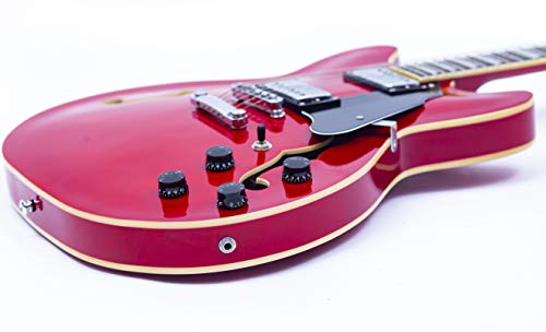 Full Scale Semi-Hollow Body Electric Guitar Stainless Steel Frets Red F219