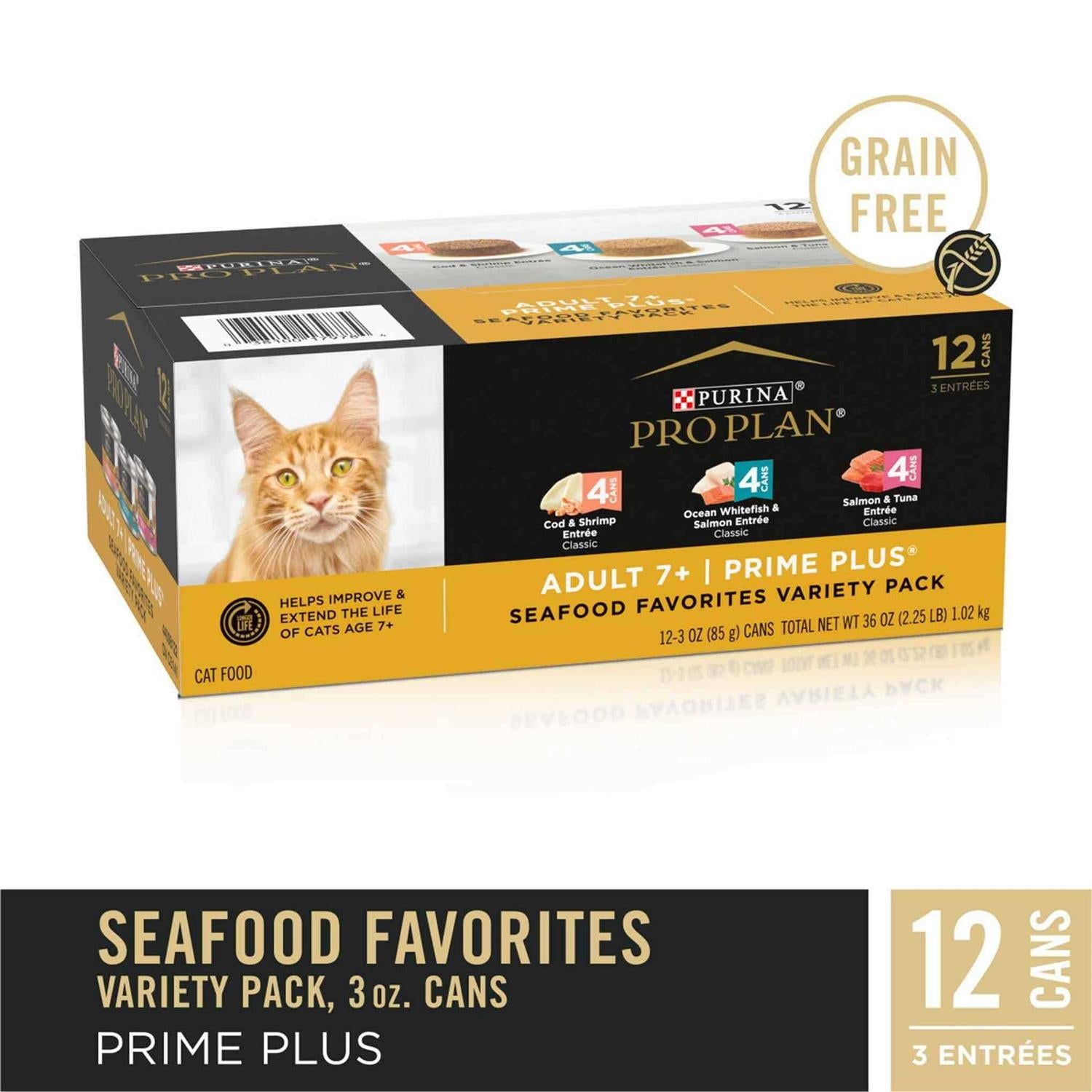 Grain-Free Senior Pate Seafood Favorites Wet Cat Food Variety Pack S29166