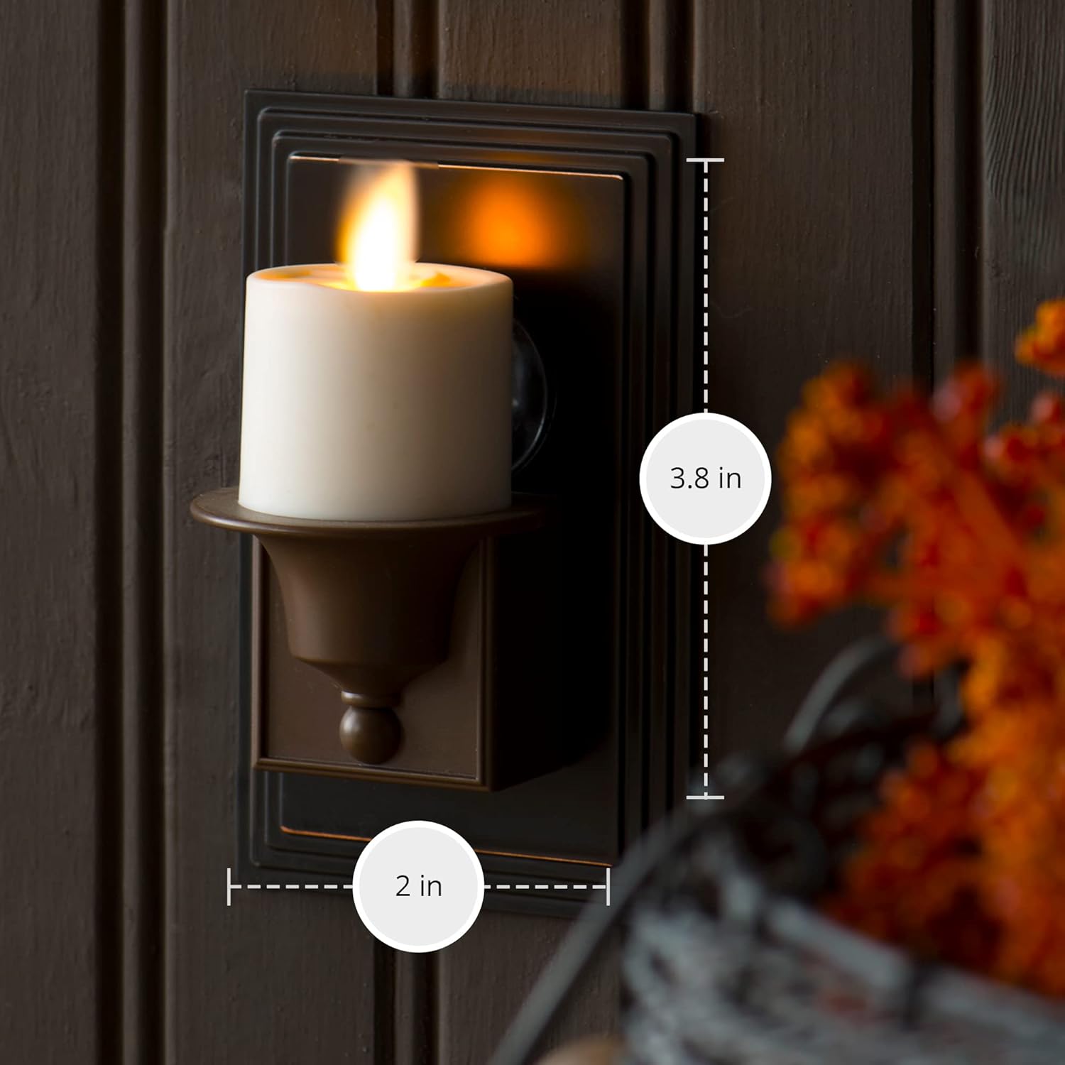 Set of 2 Flameless Candle Nightlight (Bronze) J824