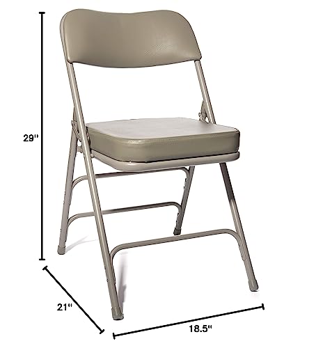 Beige Vinyl Upholstered Folding Chair (2 Pack) V37700